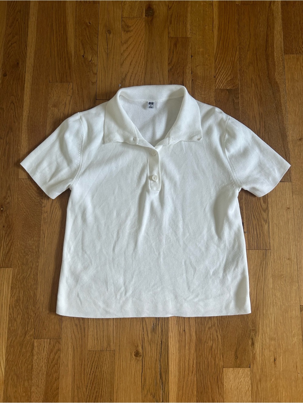 Uniqlo White Short-Sleeve Polo Shirt